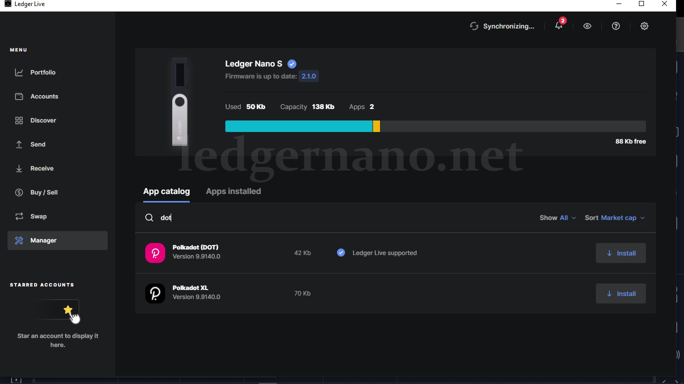 آموزش انتقال ارز پولکادات ( Polkadot ) به کیف پول لجر 1 dot1