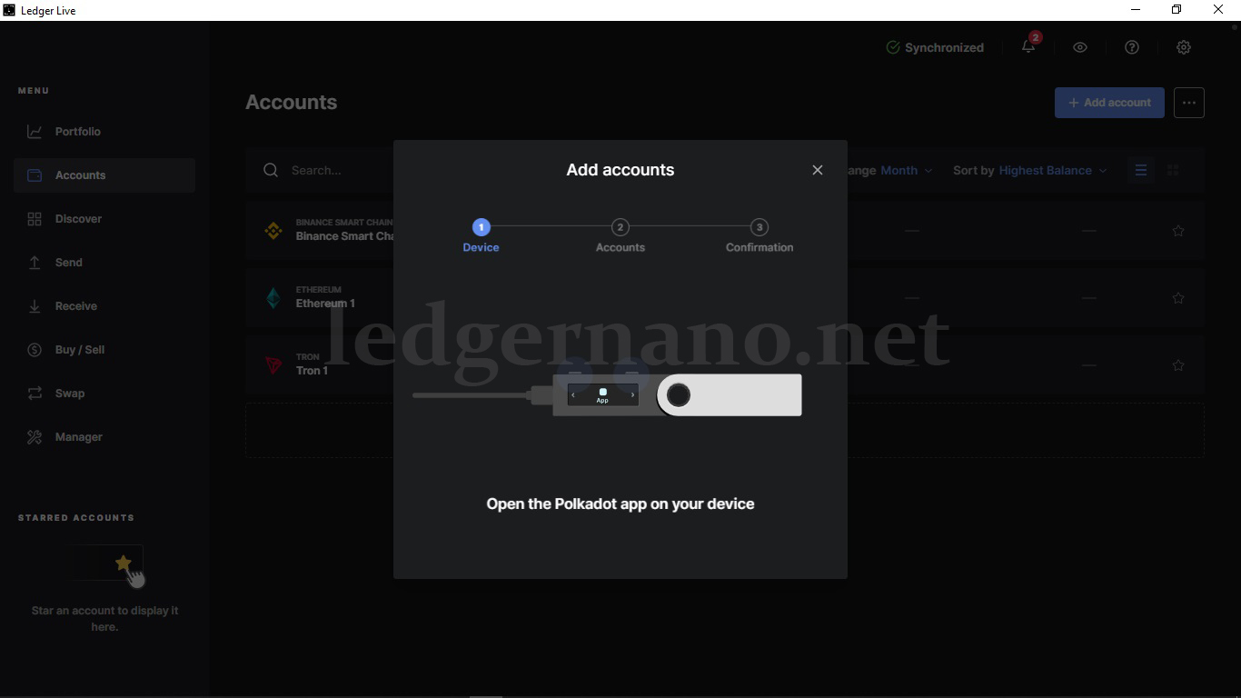 آموزش انتقال ارز پولکادات ( Polkadot ) به کیف پول لجر 3 dot3