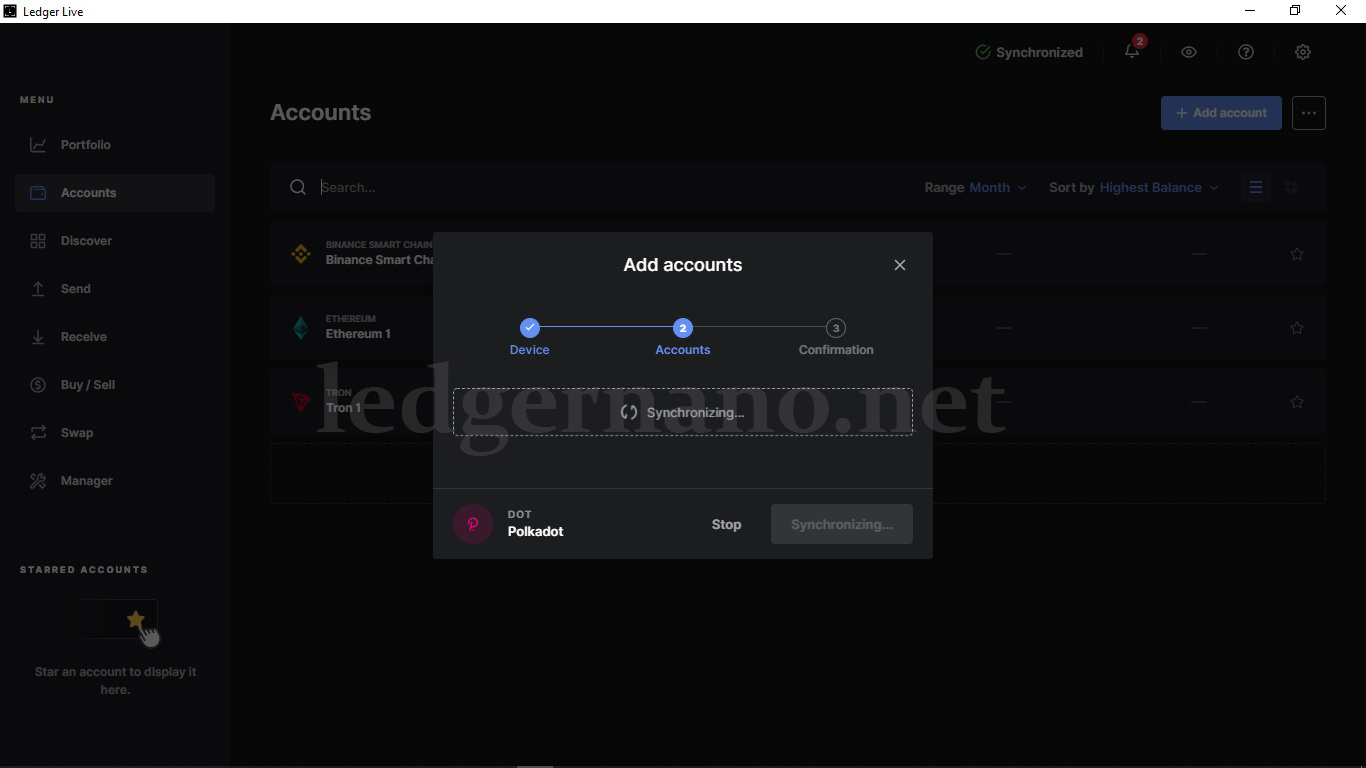 آموزش انتقال ارز پولکادات ( Polkadot ) به کیف پول لجر 4 dot4