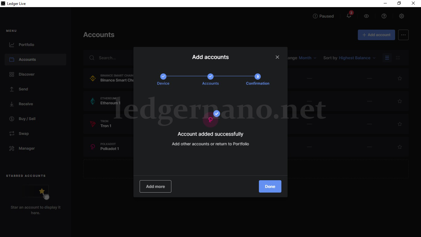 آموزش انتقال ارز پولکادات ( Polkadot ) به کیف پول لجر 6 dot6