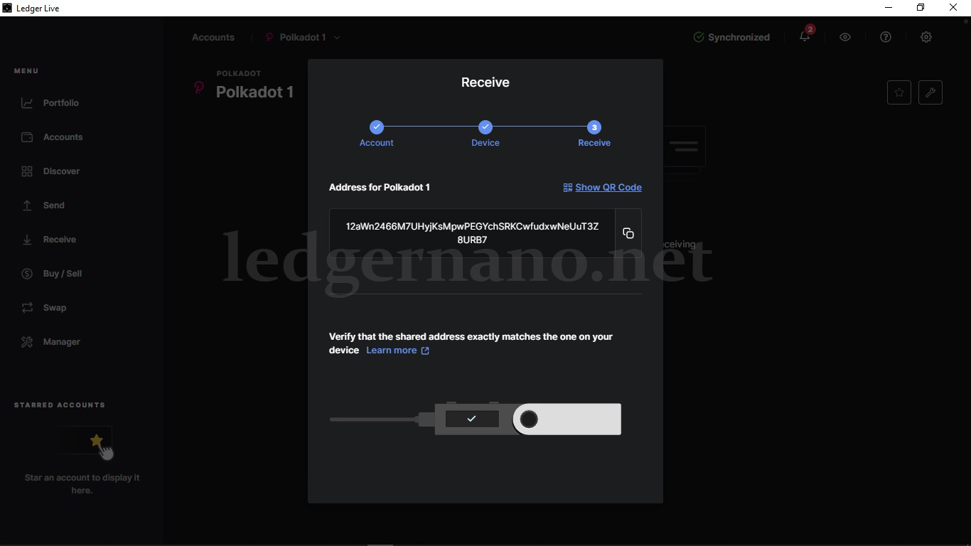 آموزش انتقال ارز پولکادات ( Polkadot ) به کیف پول لجر 9 dot9