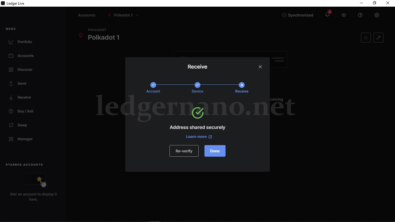 آموزش انتقال ارز پولکادات ( Polkadot ) به کیف پول لجر 10 dot99