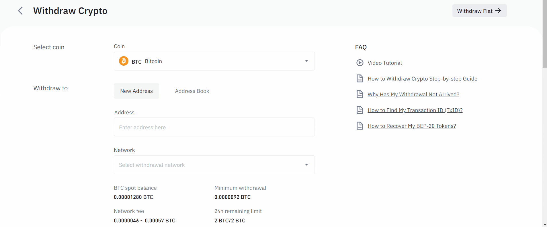 withdraw bnb from binance