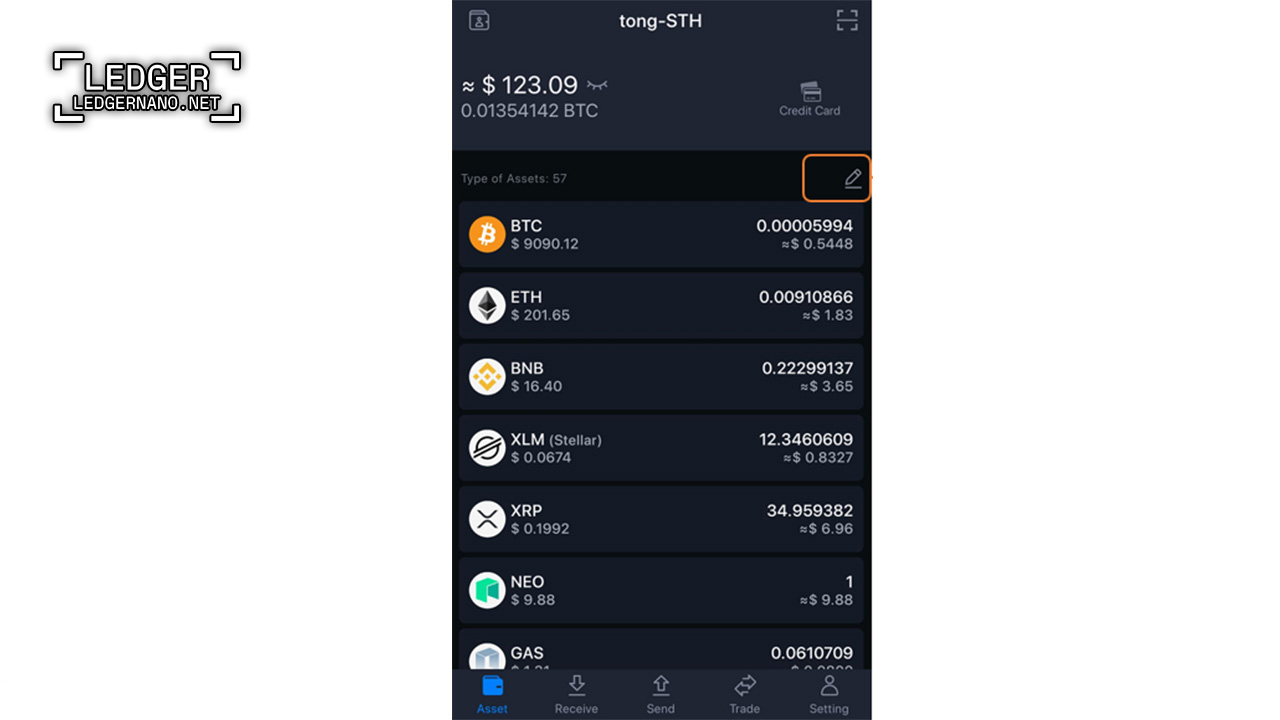 منوی مدیریت کوین در اپلیکیشن سیف پل