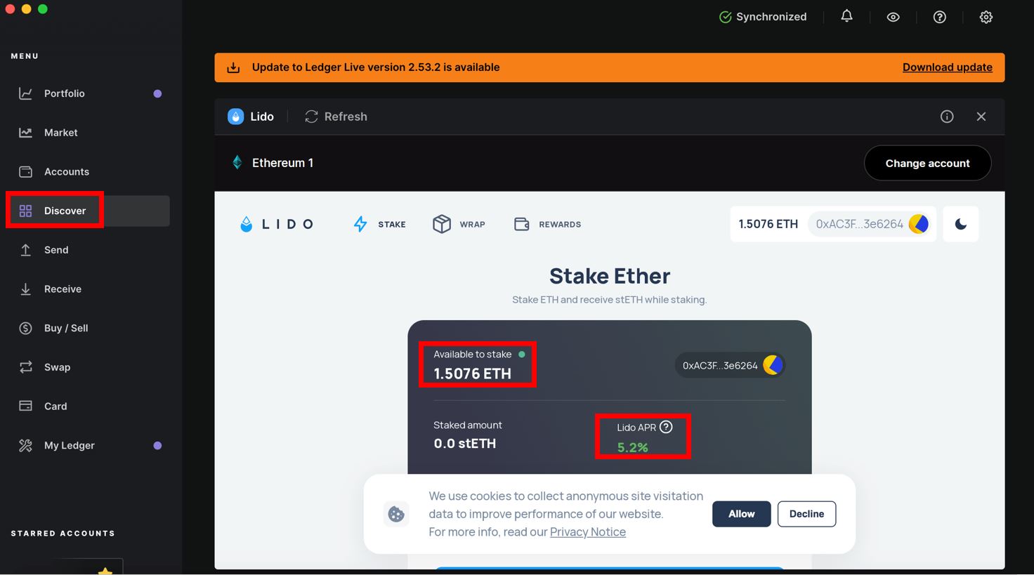 stake eth ledger 03