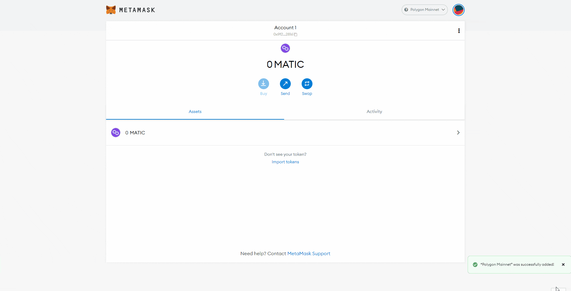 ADD POLYGON METAMASK LEDGER 1