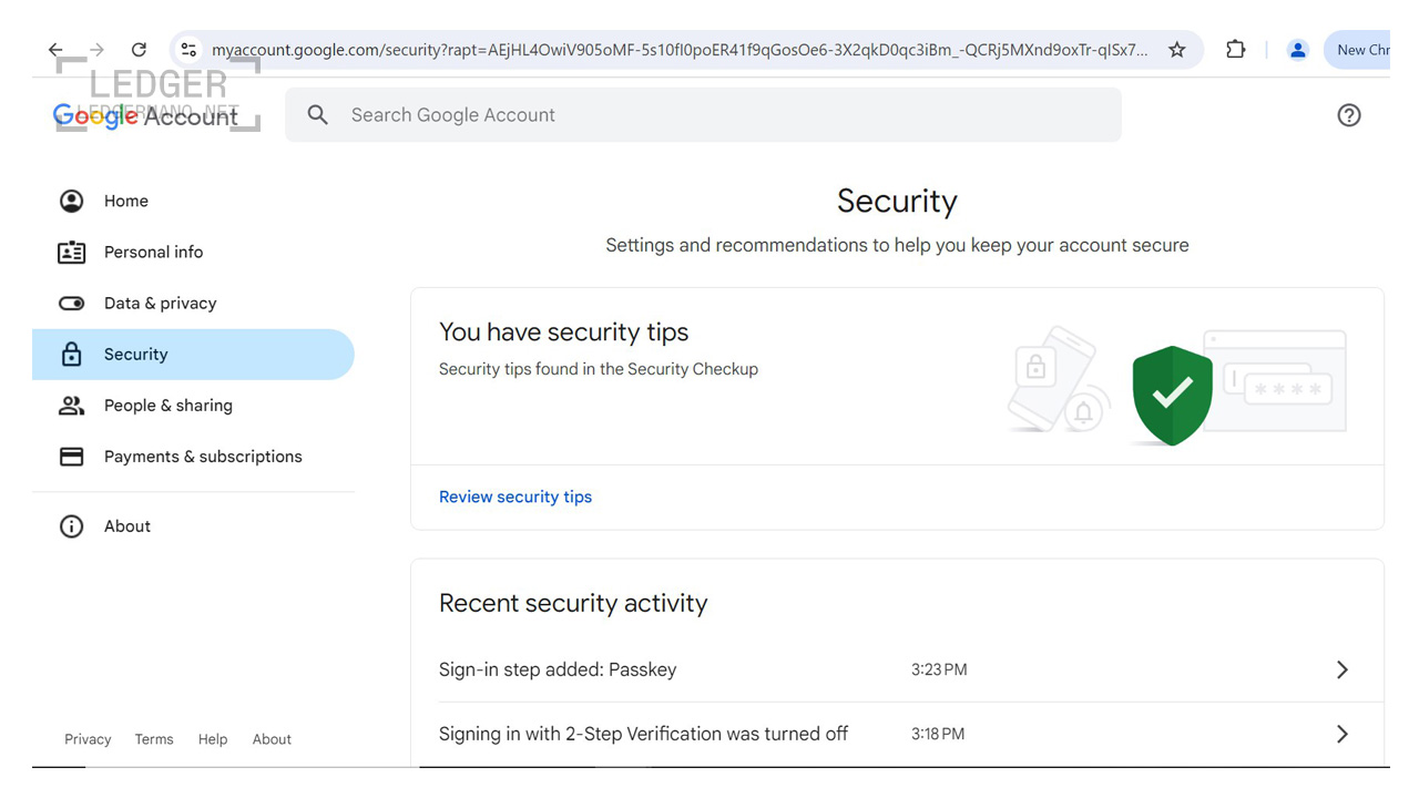 برنامه کلید امنیتی لجر - Security Key 4 ledger4