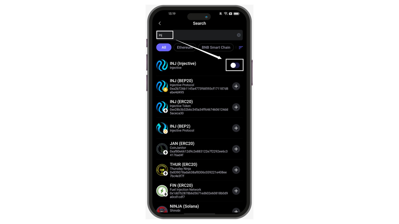 آموزش دریافت ارز دیجیتال در کیف پول سیف پل SafePal X1 2 جستجو و اضافه کردن ارز دیجیتال جدید در SafePal X1