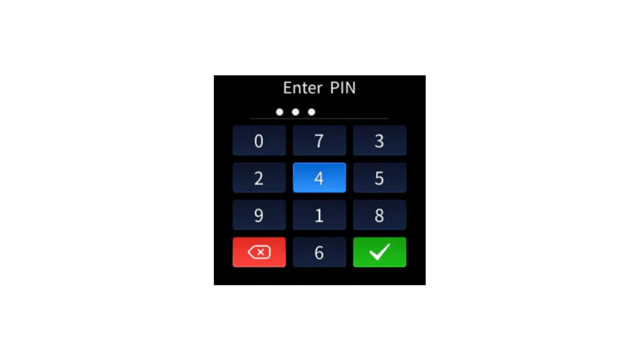 وارد کردن پین کد برای فعال سازی کیف پول مخفی