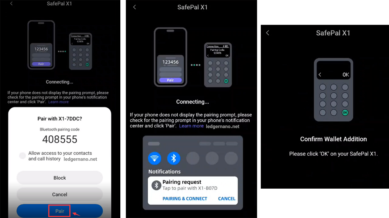 آموزش راه اندازی کیف پول سیف پال ایکس وان SafePal X1 6 اتمام موفقیت آمیز اتصال بلوتوث