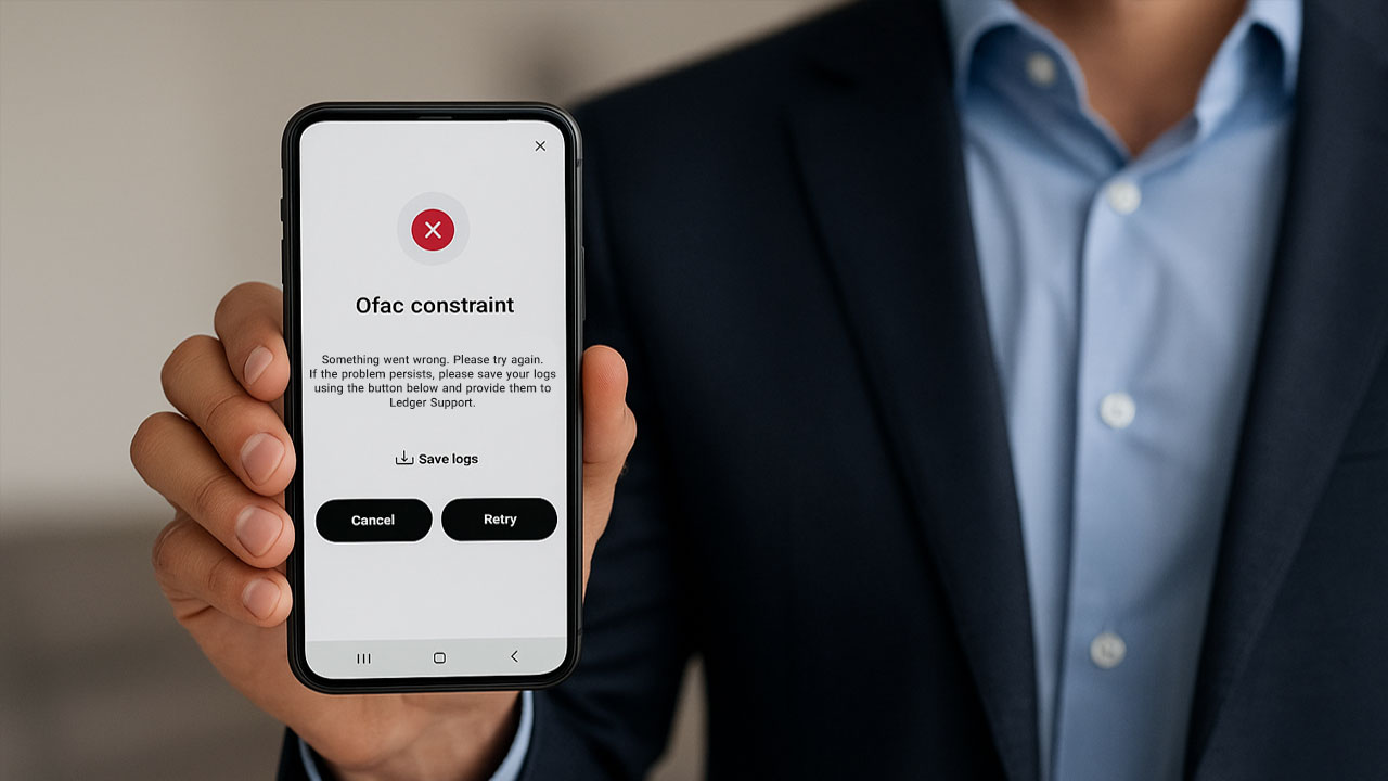 ledger live ofac constraint error