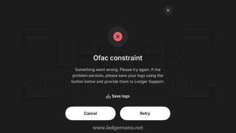ledger ofac constraint error